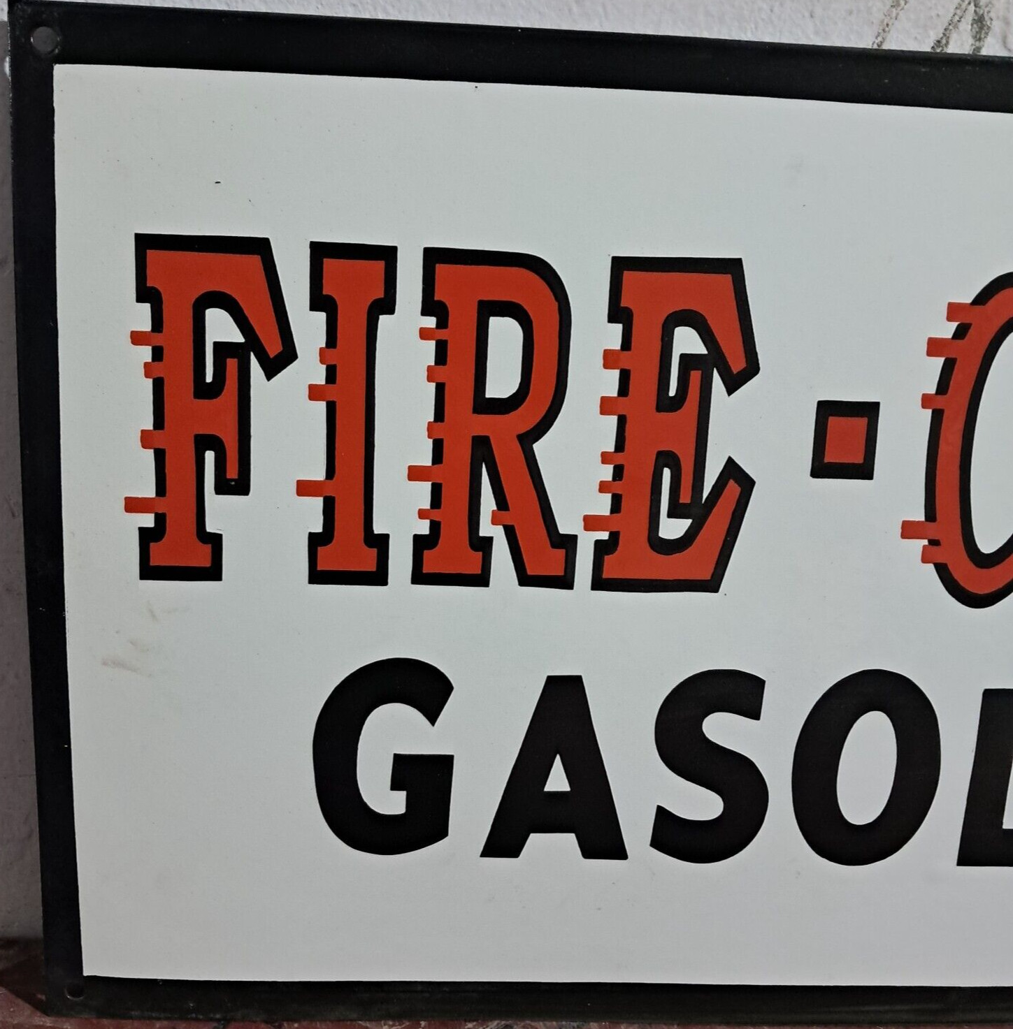 Texaco Fire Chief Gasoline Porcelain Enamel Sign 36 x 15 Inches 1 Sided