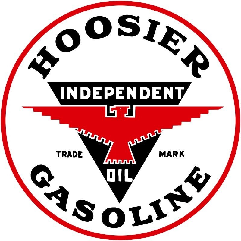 Hoosier Gasoline – Independent Oil NEW Steel Sign: 24″ Dia. Round Made in USA