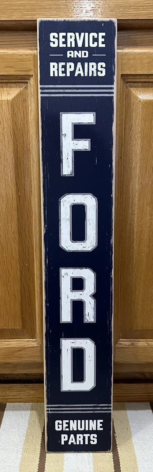 Ford Service Repairs Sign Wood Parts Tools Gas Oil Vintage Style Wall Decor