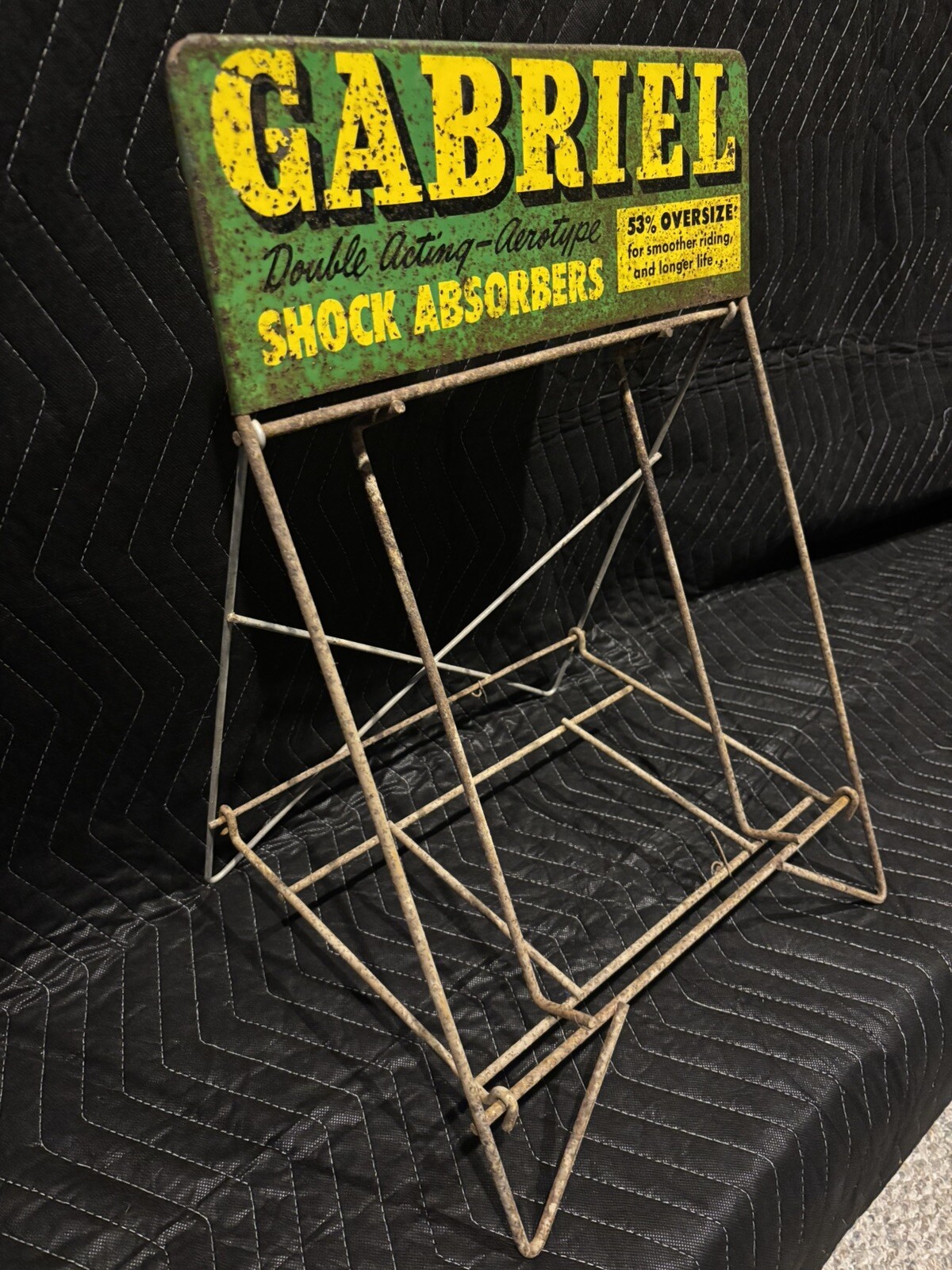 Original Early Gabriel Shock Absorbers Display Rack Tin Sign FREE SHIPPING