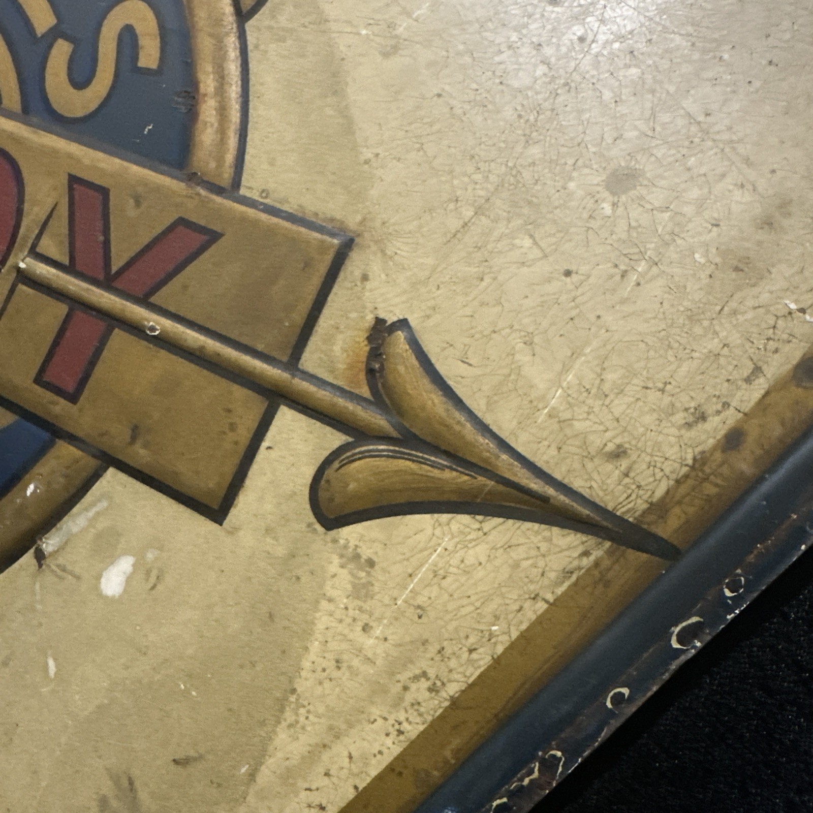 Vintage Teddy Cycles Indian Original Motorcycle Tin Sign Gas & Oil 1940s