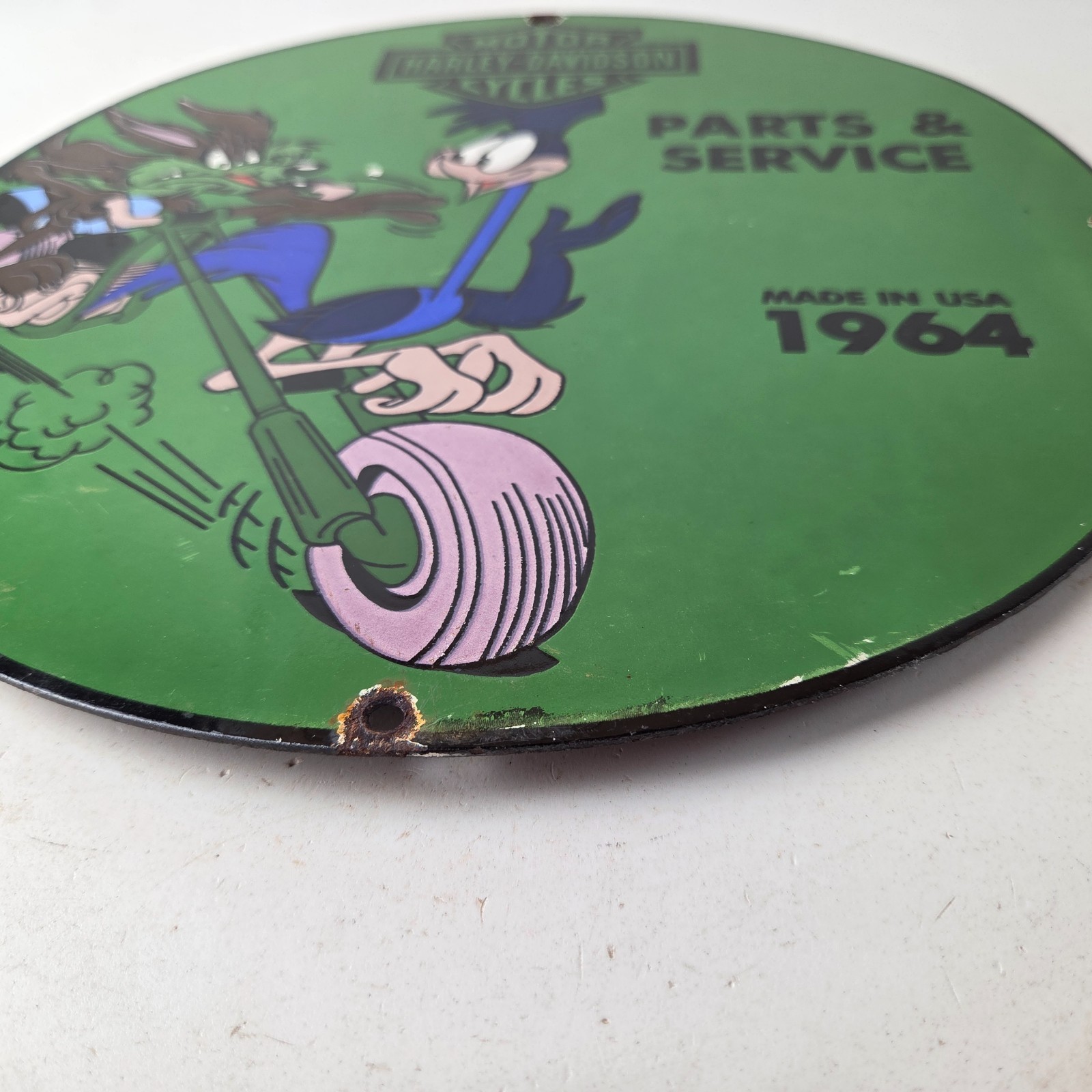 Vintage Harley Davidson Motorcycles Sign – Road Runner Porcelain Gas Pump Sign