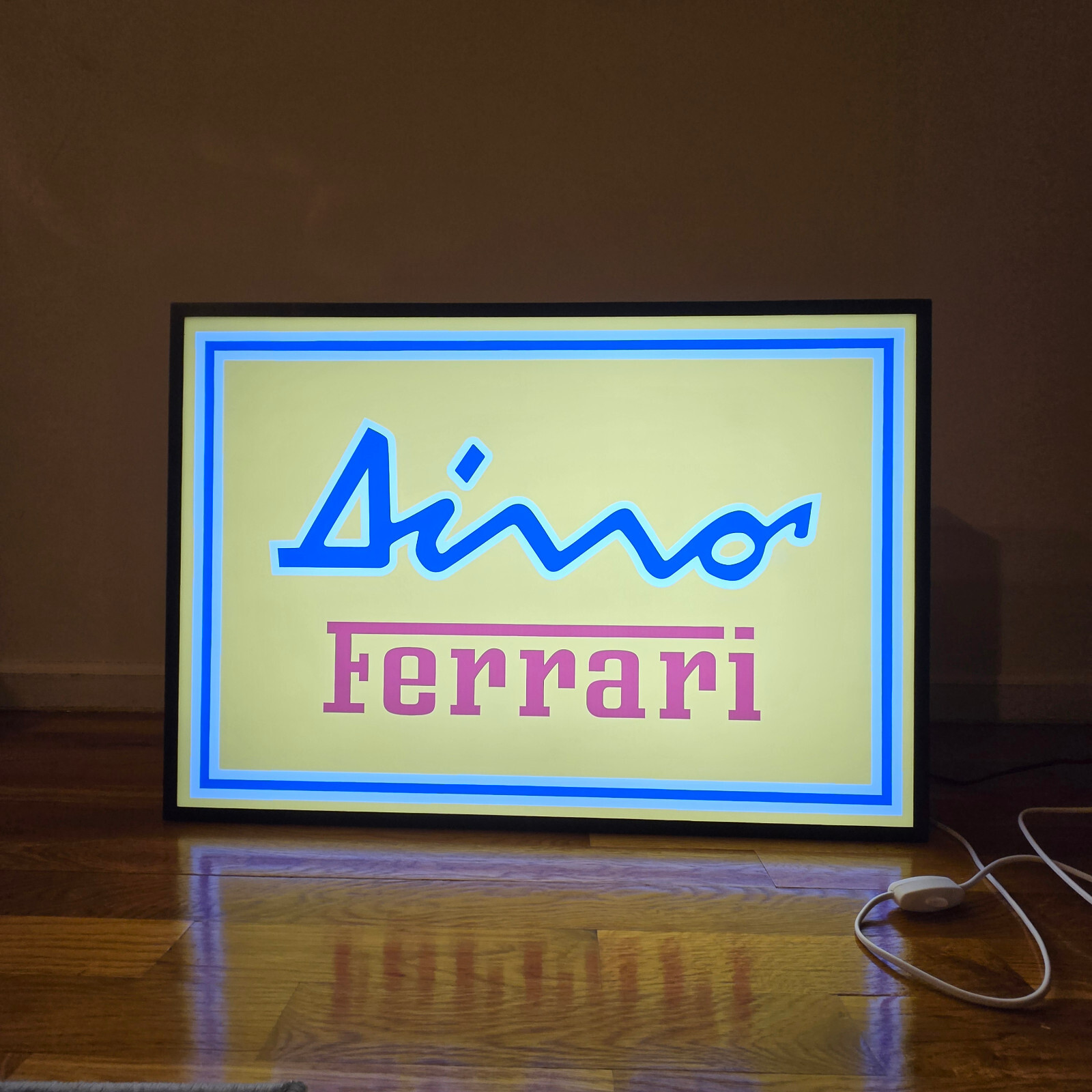Ferrari Dino-Script Sign- multi color- Ht 21.5″/ length 31″/ width 3.24″