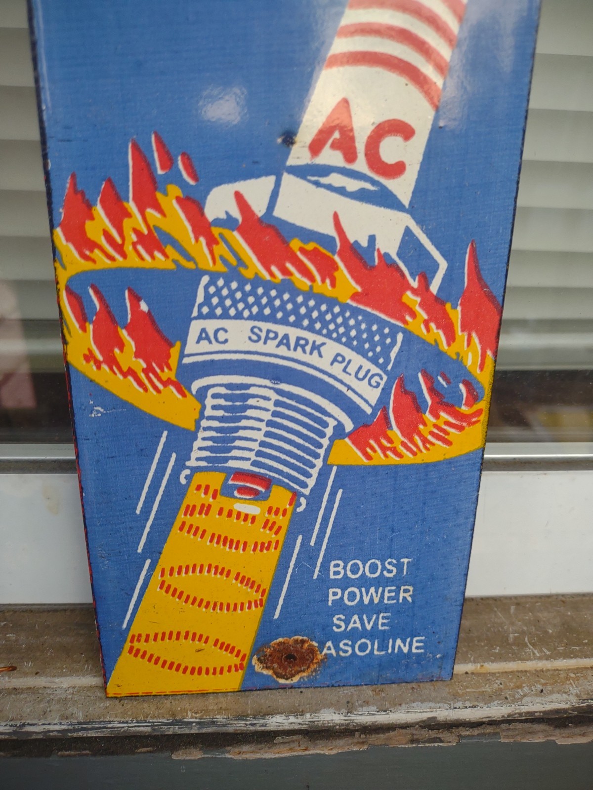 Vintage Rare Spark Plug Sign – AC Service Station Gas Oil Porcelain Metal Sign