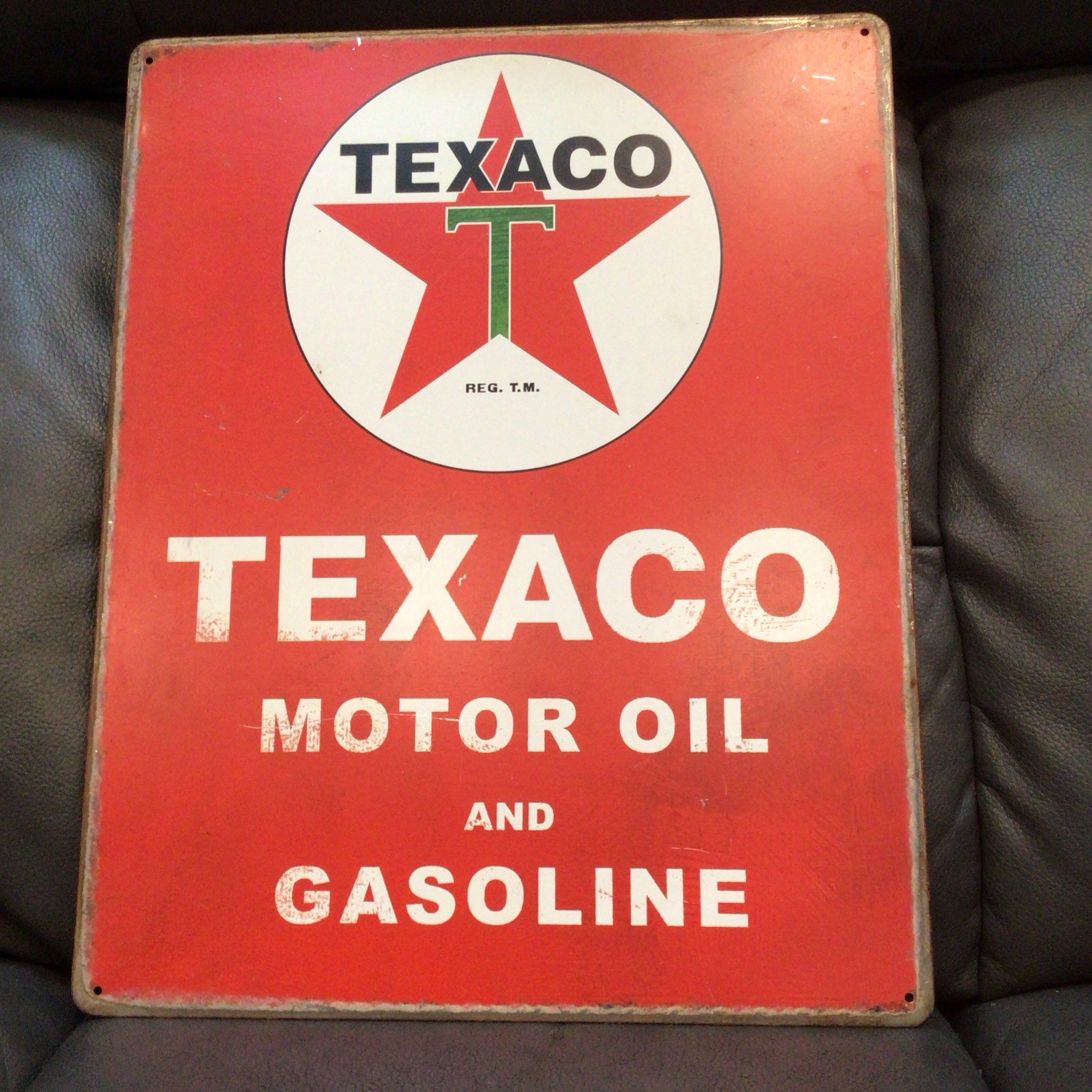 Texaco Motor Oil Tin Vintage Garage Barn Sign – Metal-Wall Decor 12″ x 15″