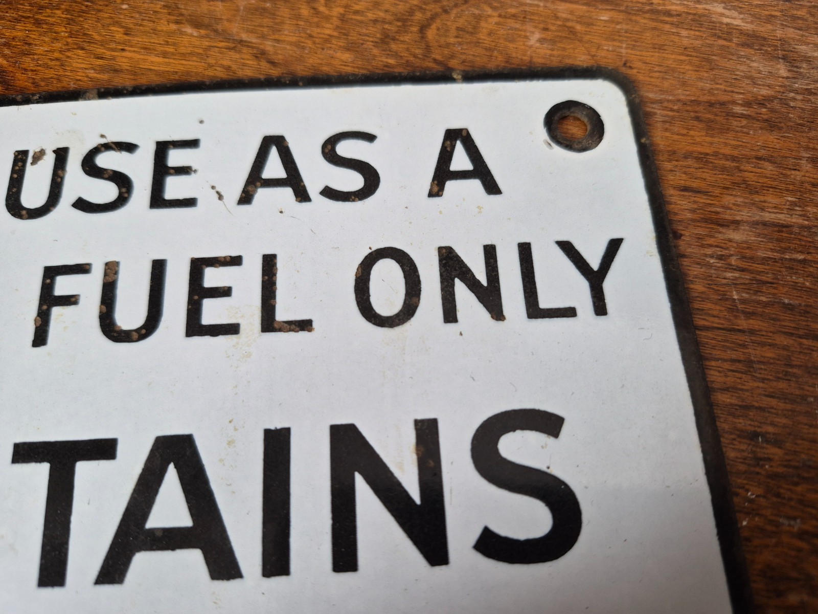 Old Original Vintage Porcelain CONTAINS LEAD (Tetraethyl) Gas Pump Plate Sign