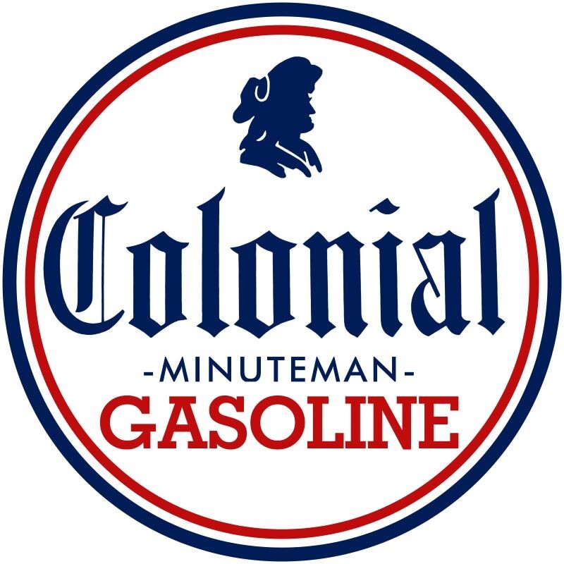Colonial Minuteman Gasoline NEW Sign: 18″ Dia. Round USA STEEL XL- 4 LBS