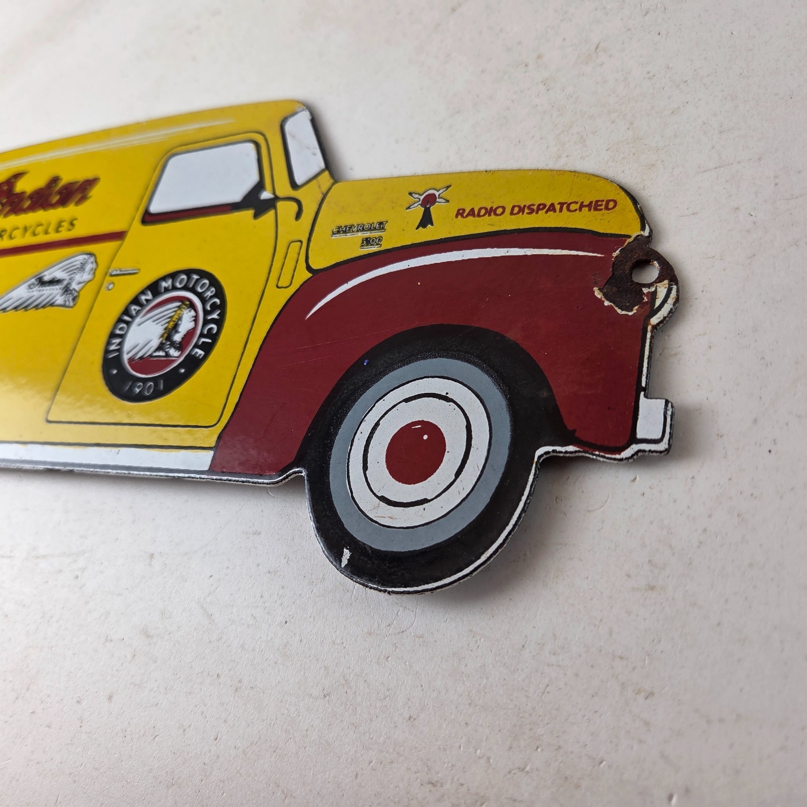 Vintage Indian Motorcycles Sign – Gas Motor Oil Truck Pump Porcelain Sign