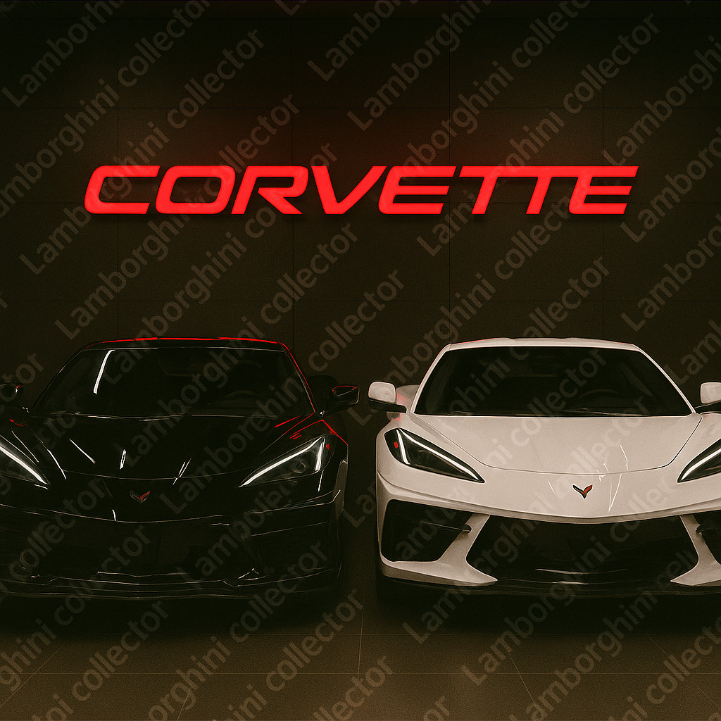 Corvette 8ft LED Neon Sign • Dealership Wall Art • Garage Man Cave Decor