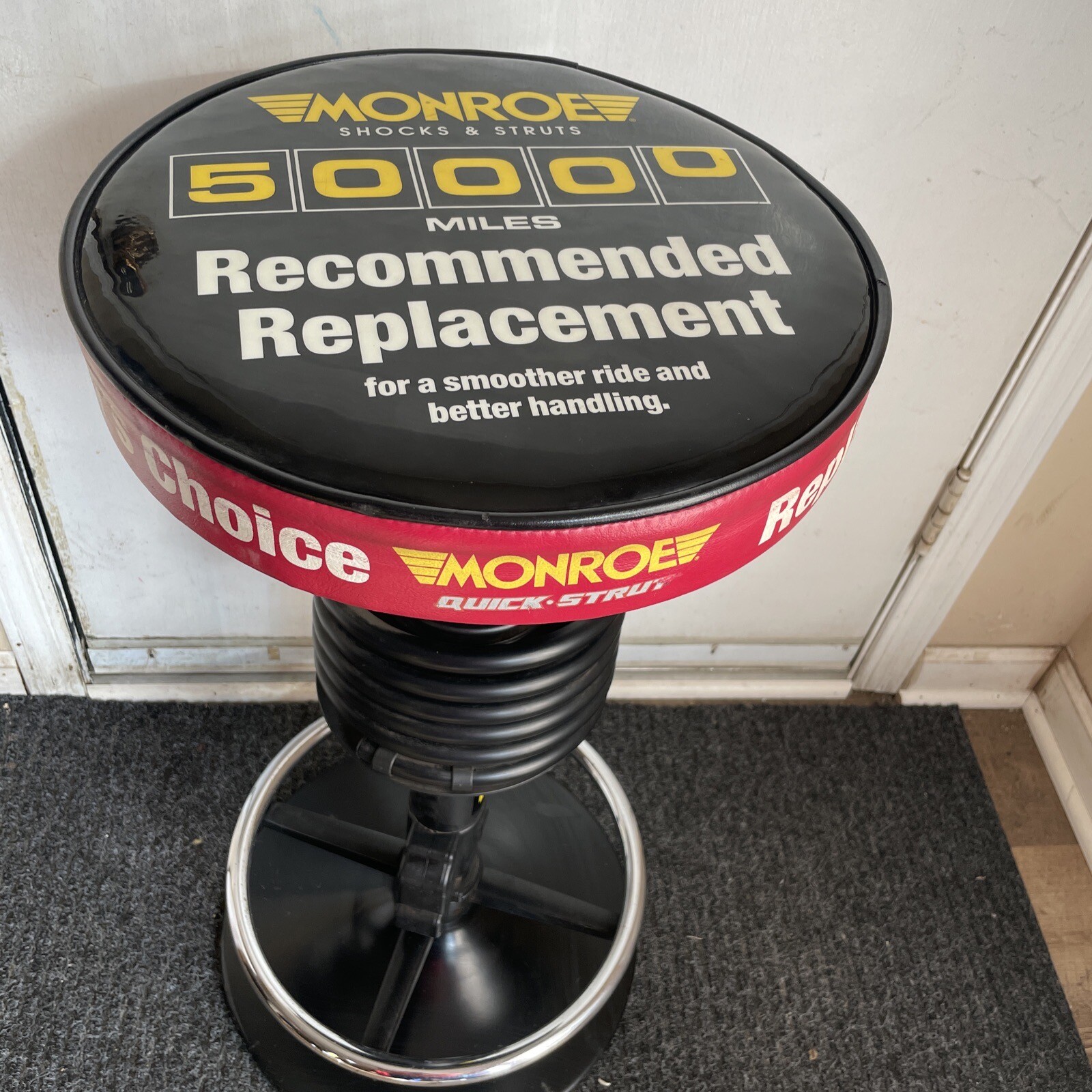 Unique Vintage Seat Garage Counter MONROE SHOCK BarStool or Mancave
