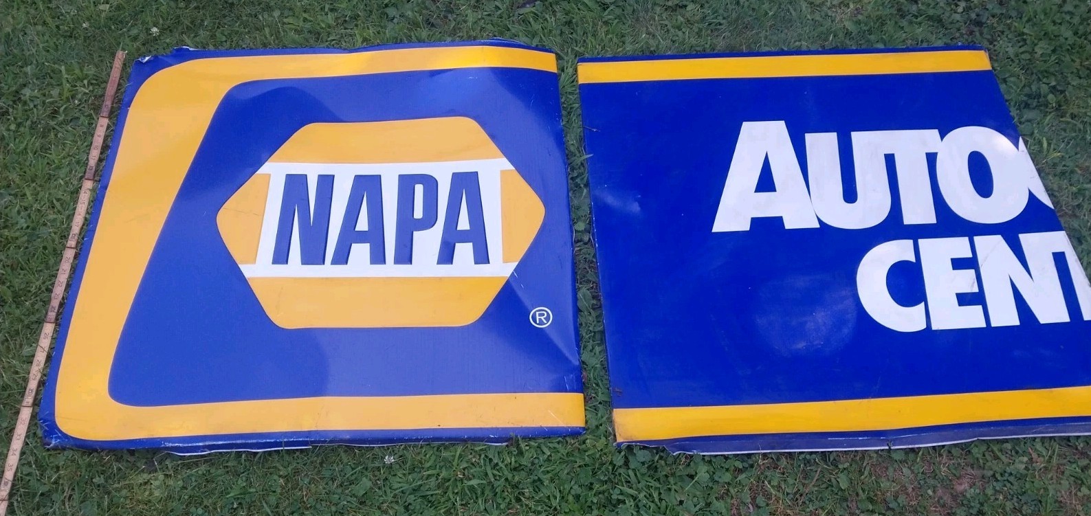2 Of 3 Piece NAPA Sign Auto Care Center – Embossed Gas Oil Mobil Sinclair Ford