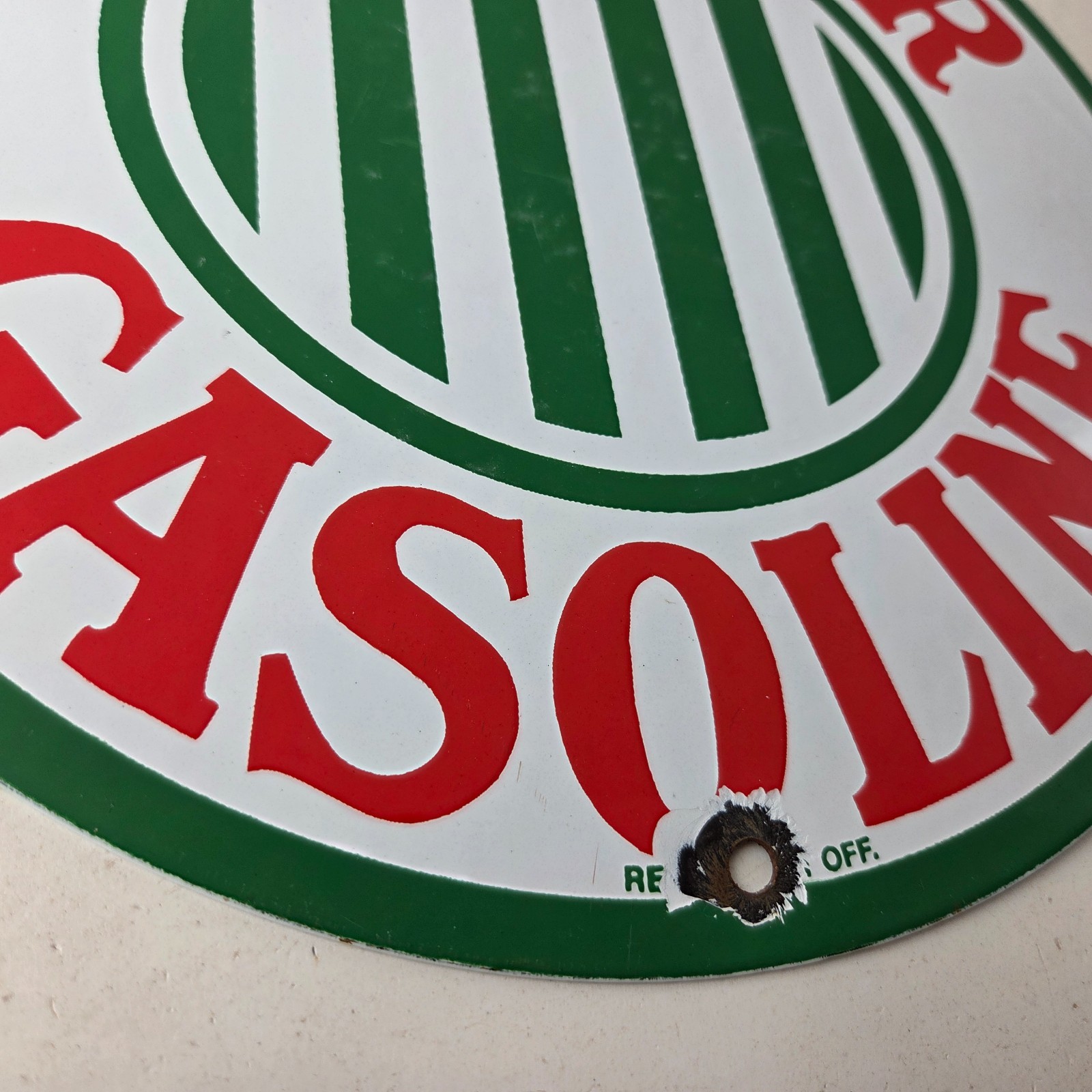 Vintage Sinclair Gasoline Porcelain – Service Station Gas Pump Plate Sign
