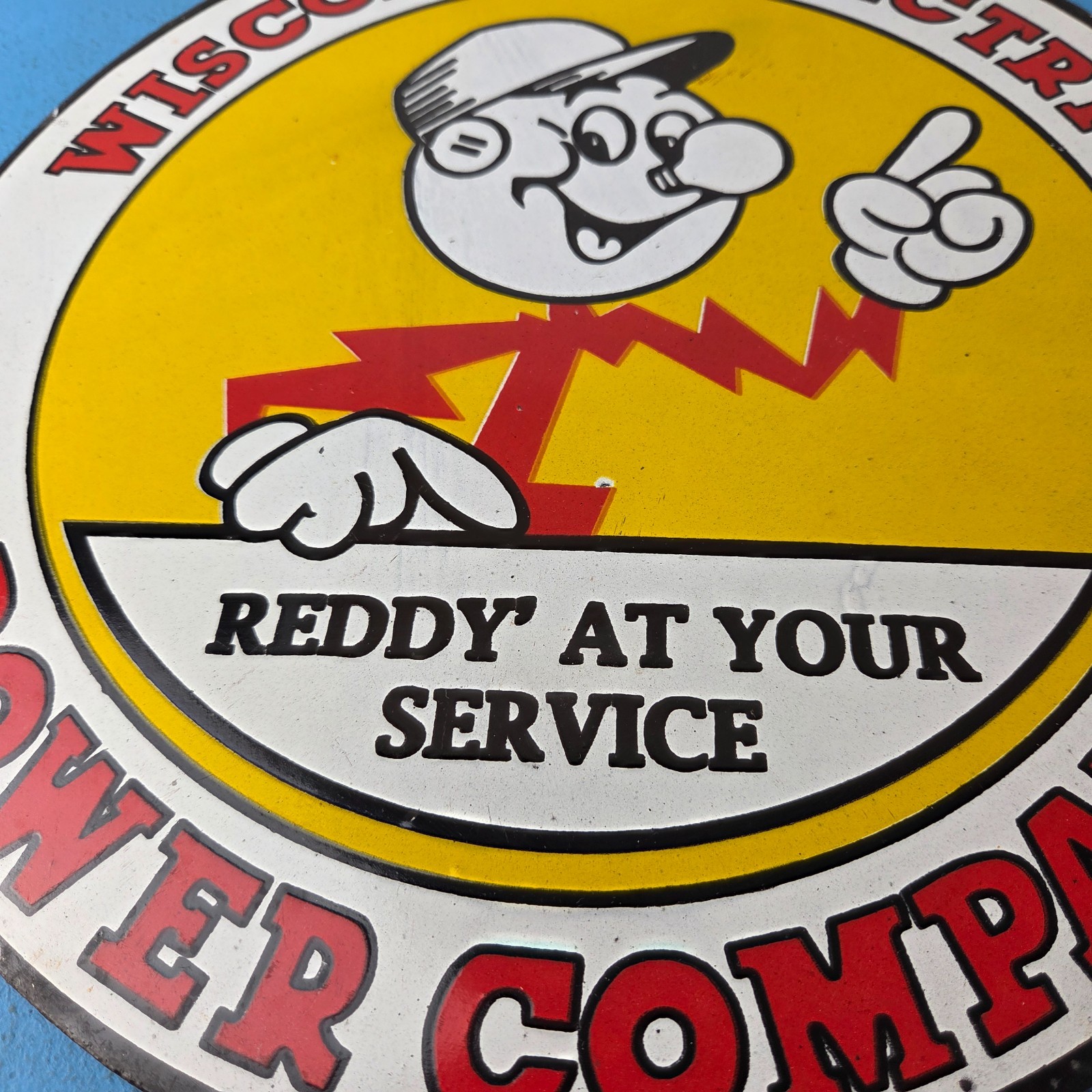 Vintage Electric Service Porcelain Sign – Advertising Gas Station Pump Sign