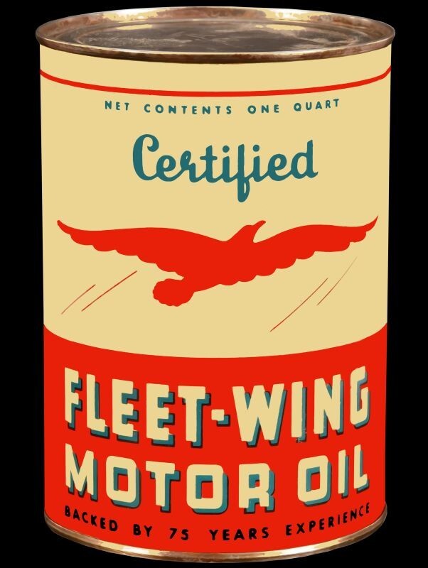 Fleet Wing Motor Oil DIECUT Metal Sign 18″ Tall USA STEEL 3 lbs.