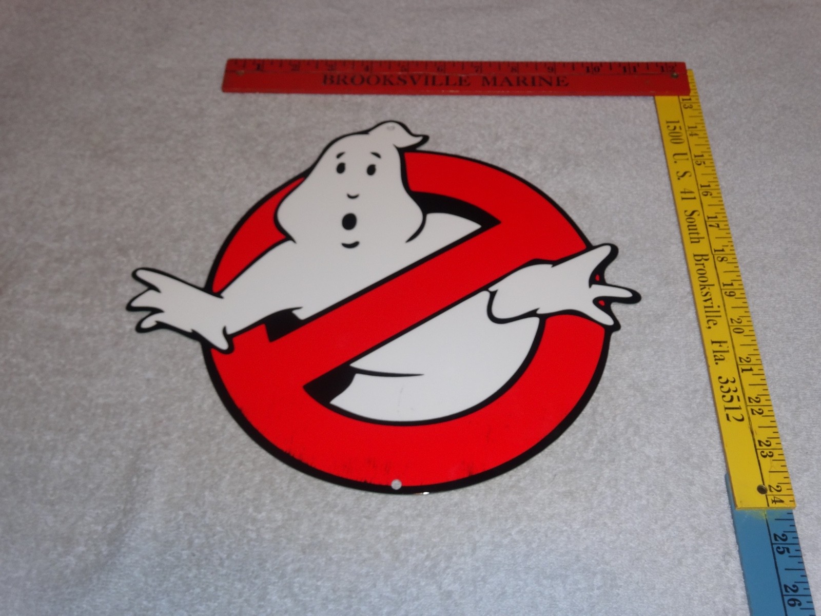VINTAGE GHOSTBUSTERS NO ICON GHOST👻1′ METAL MOVIE 2 3 TV SODA GASOLINE OIL SIGN