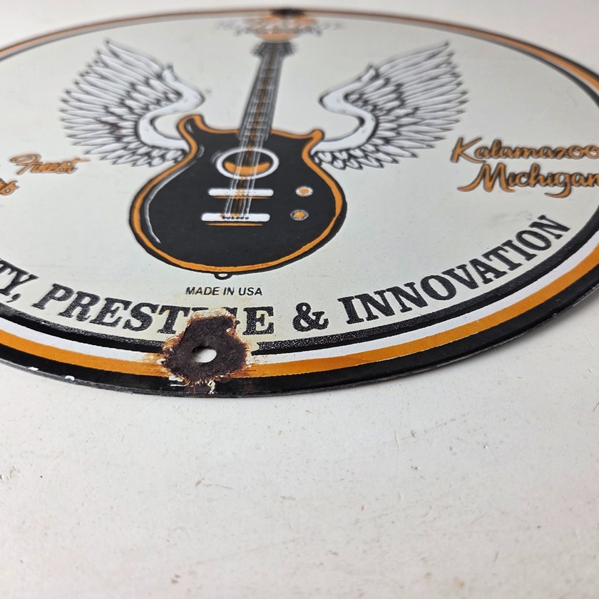 Vintage Gibson Guitars – Acoustic Electric Bass Store Porcelain Gas Station Sign