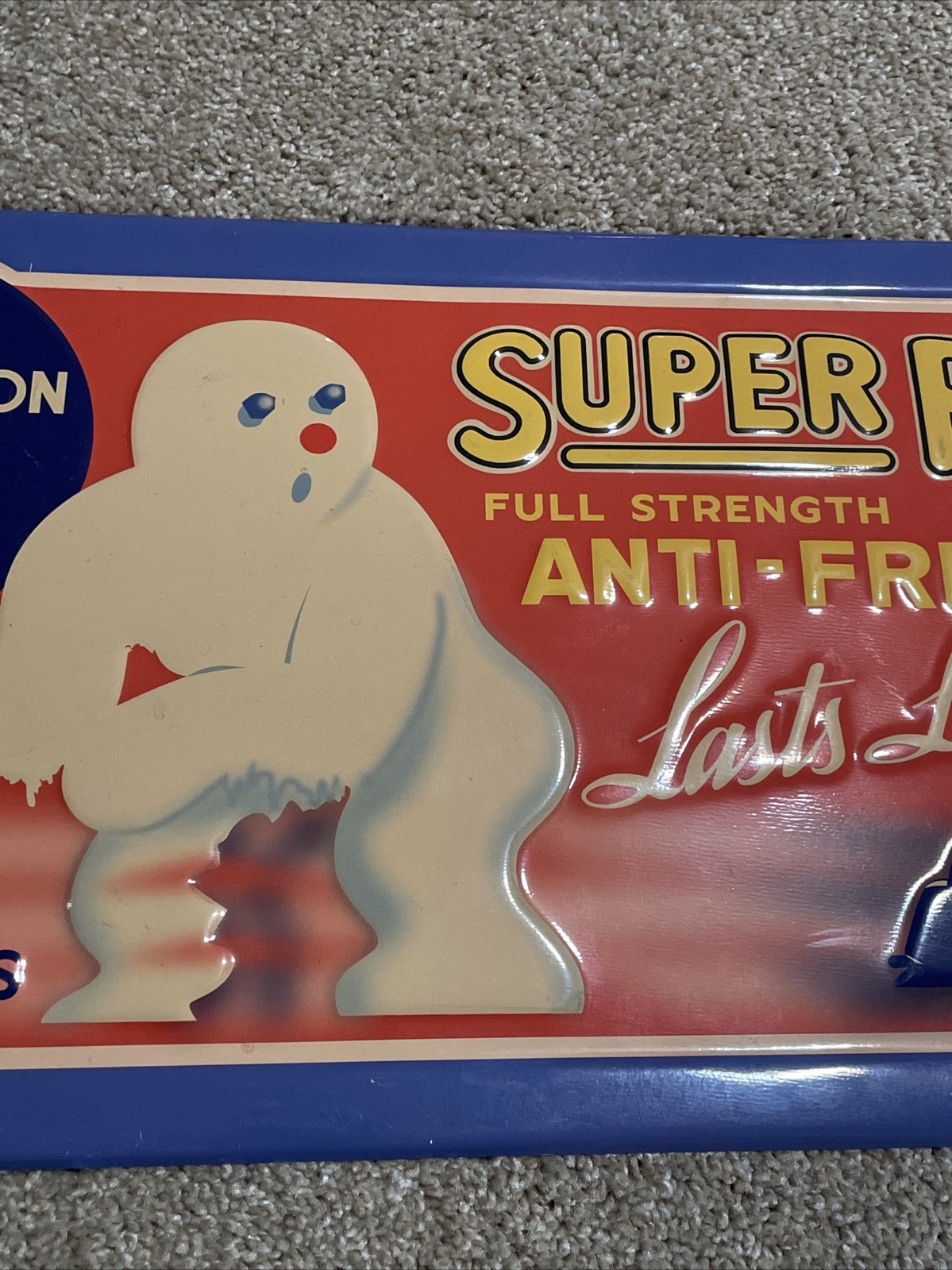 Super Pyro Anti-Freeze Metal Advertising Sign