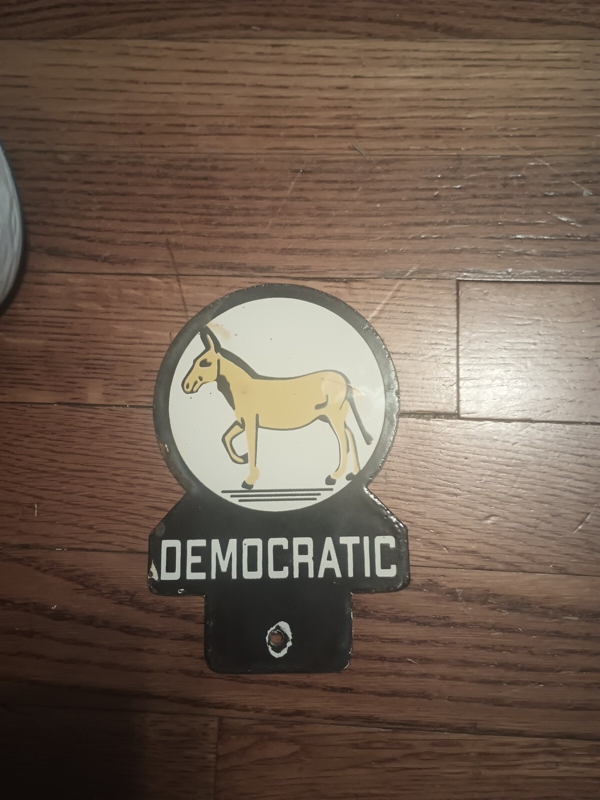 Porcelain Democratic Enamel Sign Size 4×6 Inches