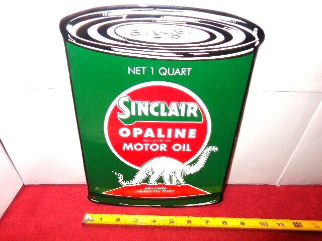 8 x 10 3/4 in SINCLAIR OPALINE MOTOR OIL ADV. SIGN HEAVY DIE CUT METAL # S 196