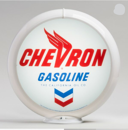 Chevron Gasoline Gas Pump Globe / Globes For Gas Pumps / Gas Pump Globes