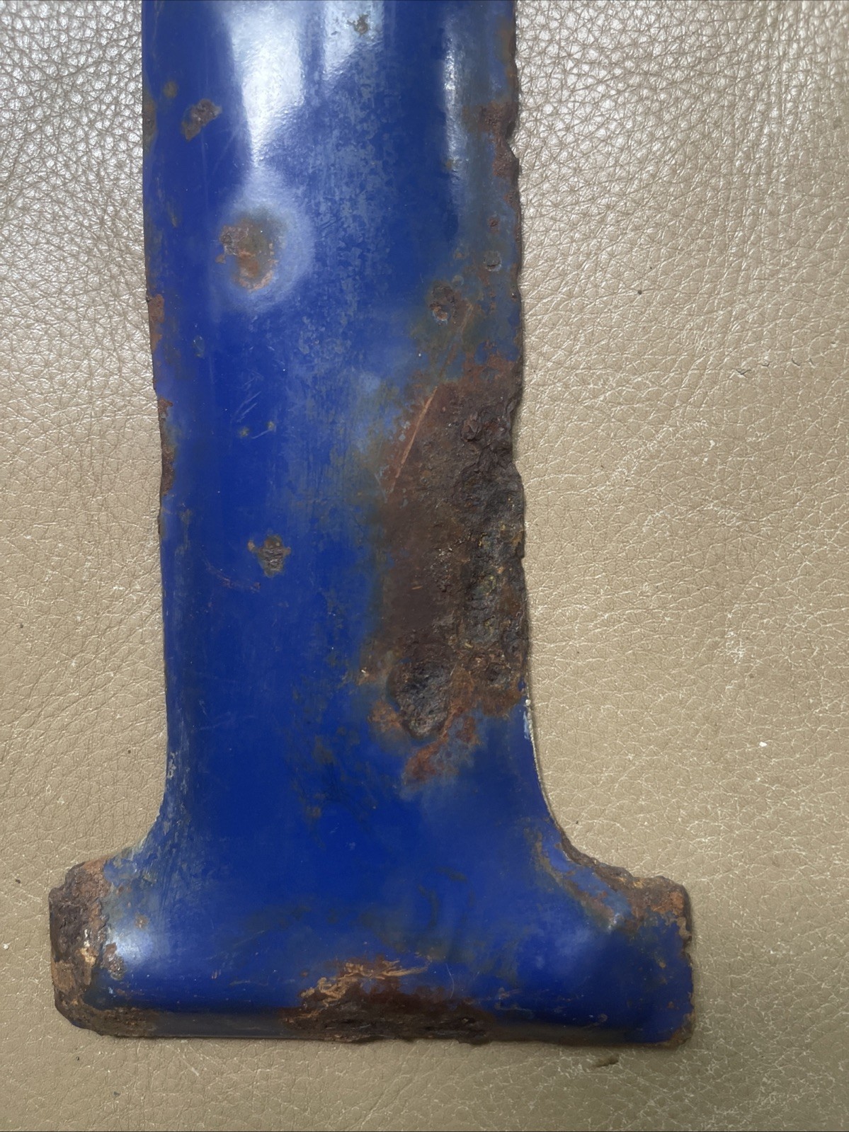 Vintage Porcelain Letter “I” Gulf 10” Gas station SIGN Marquee Blue 1950’s Metal