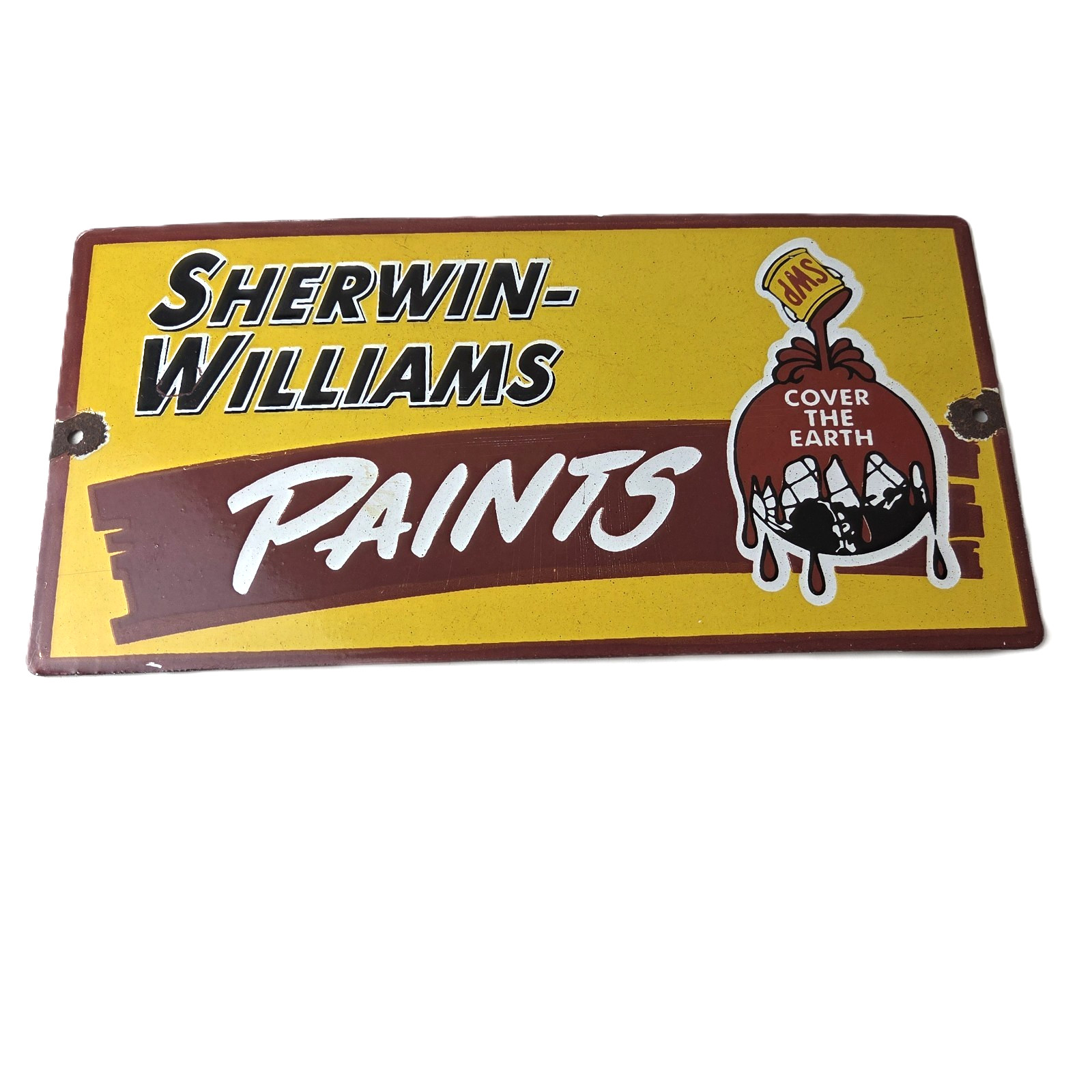 Vintage Sherwin Williams Paints Sign – Gas Station Pump Porcelain Ad Sign