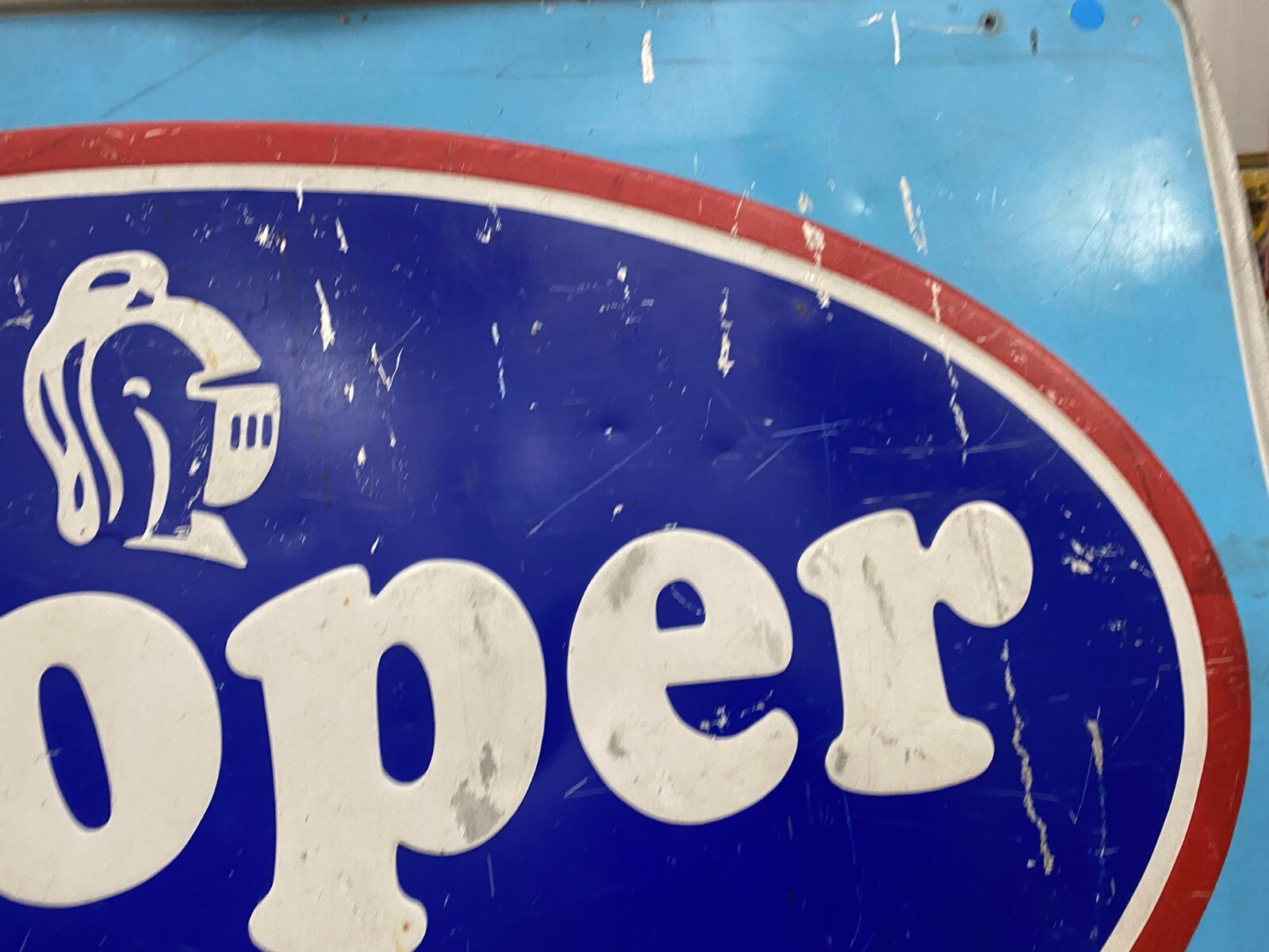 Original Vintage Cooper Tires Sign 45″ x 29″ GAS OIL AUTO