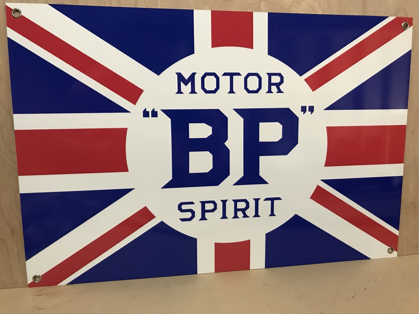 BP motor spirit 18×12 advertising garage man cave oil gasoline british racing