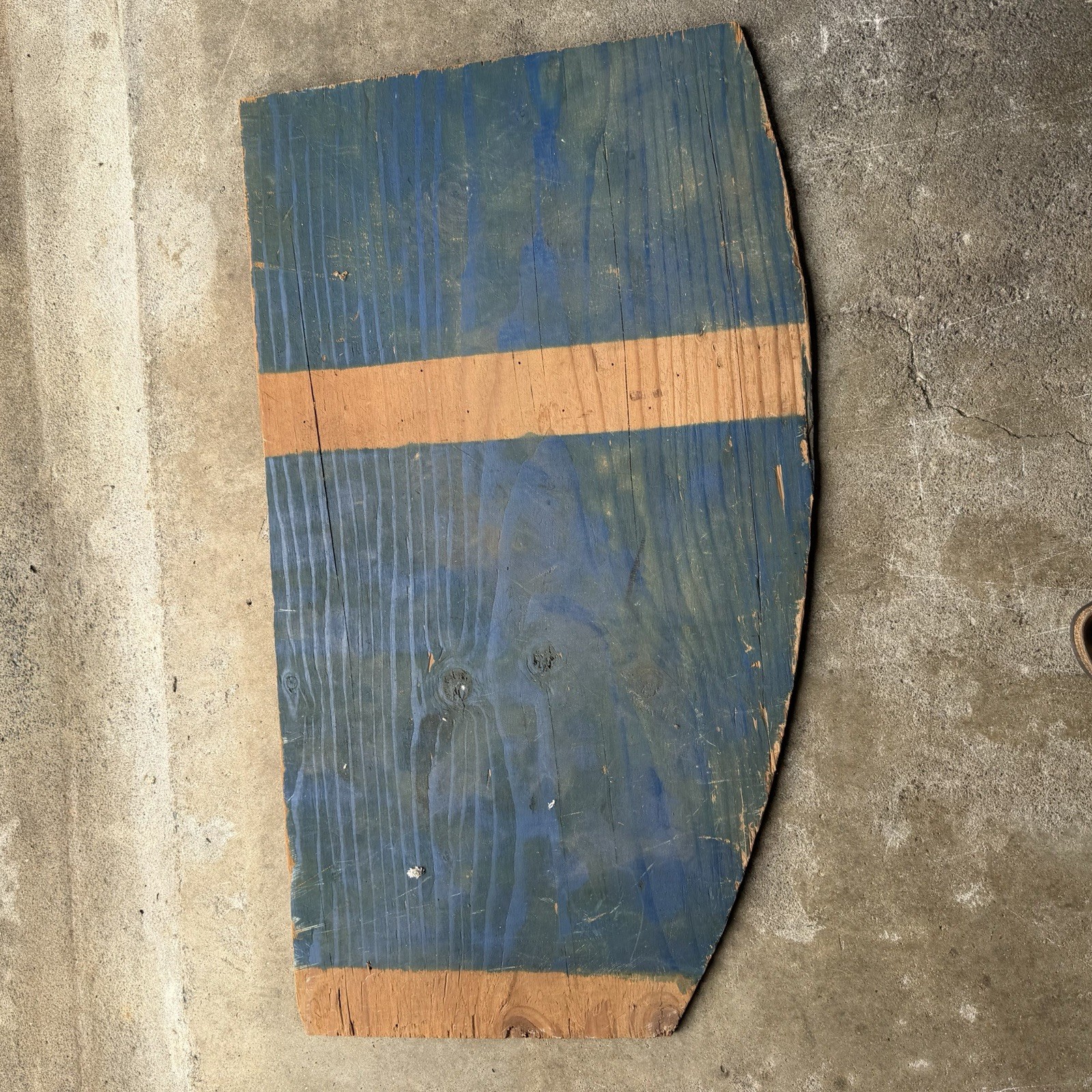 VINTAGE SOUTHERN PACIFIC RAILWAY ? Wood SIGN Segment Folk Art Hand Painted READ