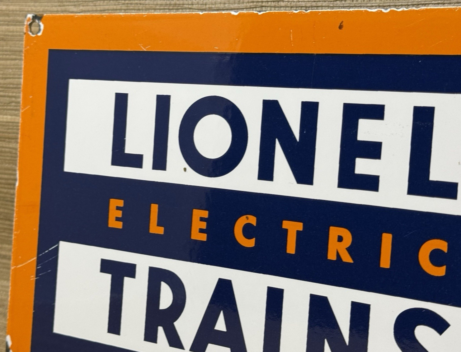 VINTAGE LIONEL ELECTRIC TRAINS PORCELAIN SIGN METAL GAS OIL STEEL U.S.A. STATION