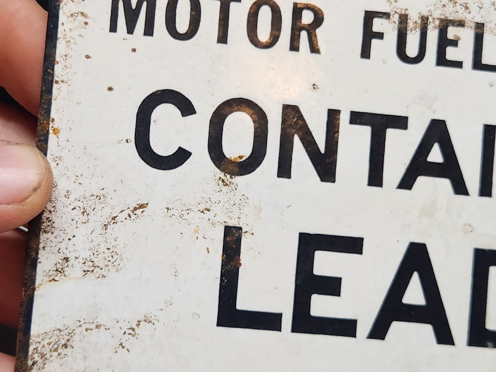 For Use As A Motor Fuel Only Contains Lead Original Sign AntiKnock Compounds