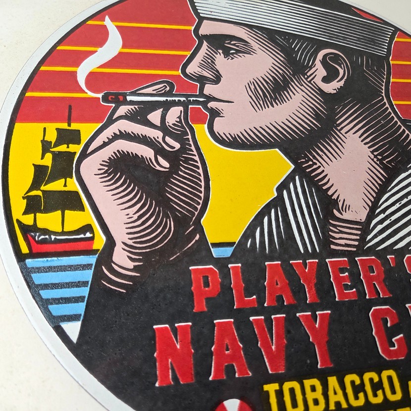 Vintage Tobacco Sign – Porcelain Players Navy Cut Gas Oil Pump Cigarettes Sign