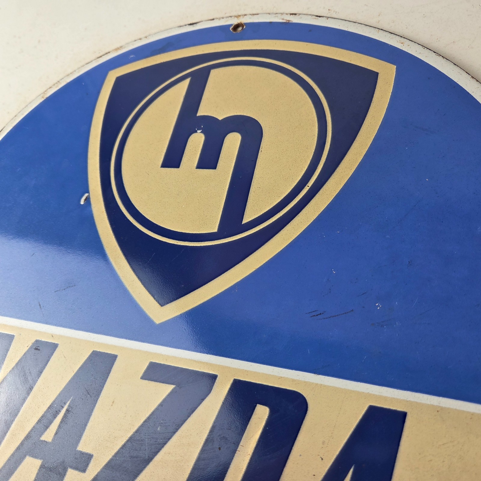 Vintage Mazda Porcelain Sign – Automobiles Mechanic Repair Shop Gas Pump Sign