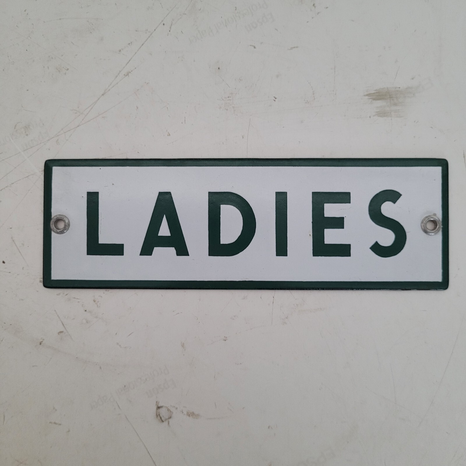 Porcelain Ladies Room Sign, NOS Texaco