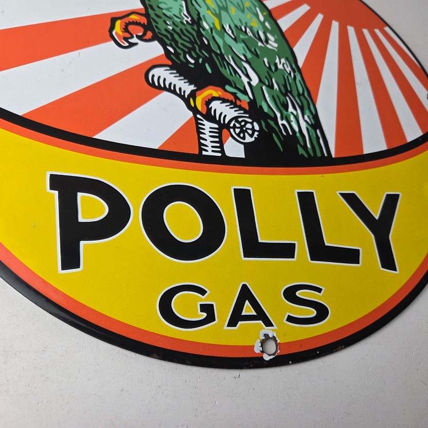 Vintage Polly Motor Oil Sign – Porcelain Premium Gasoline Pump Sign