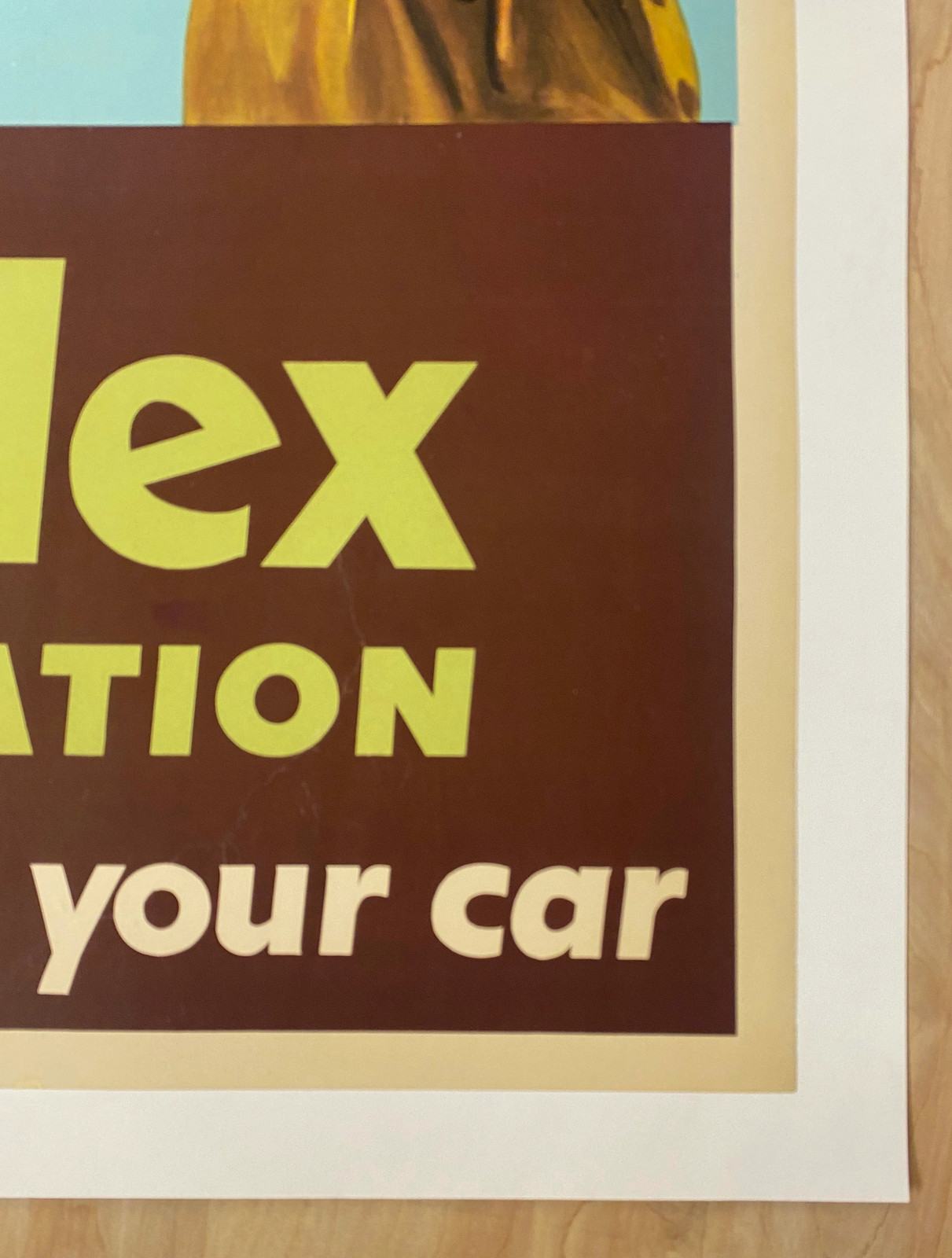 c.1945 Gulflex Lubrication Has A Quieting Effect Poster Gulf Oil WWII Original
