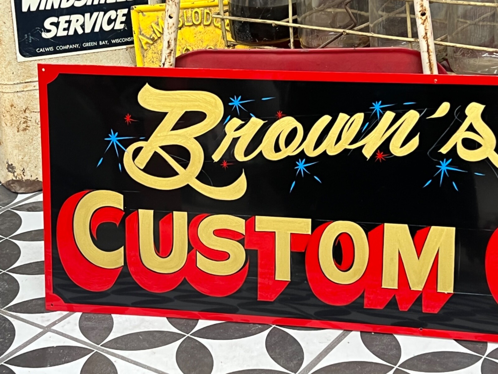 ORDRER AN ORIGINAL NAME BUSINESS SIGN HAND PAINTED PINSTRIPES BICYCLE CYCLE SHOP