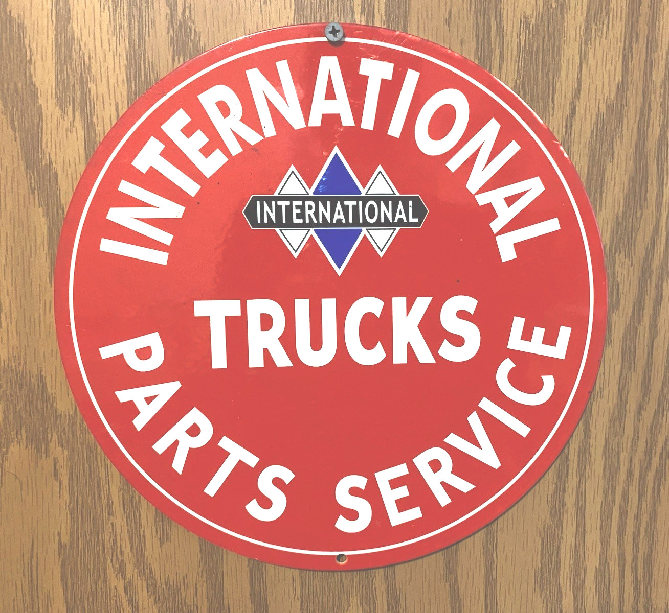 International Trucks Heavy Metal Porcelain Coated Sign – Not Many Available