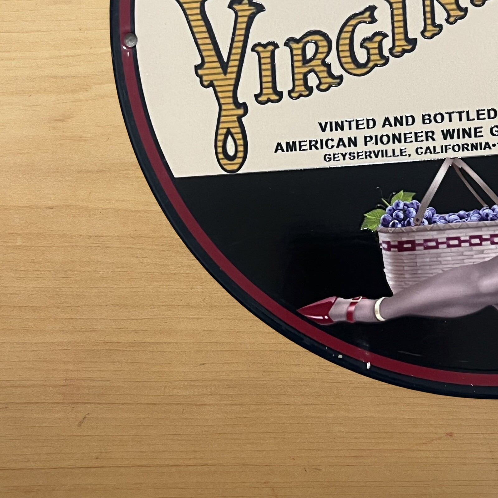 VINTAGE VIRGINIA DARE PORCELAIN SIGN BEVERAGE GAS OIL SERVICE STATION PUMP PLATE
