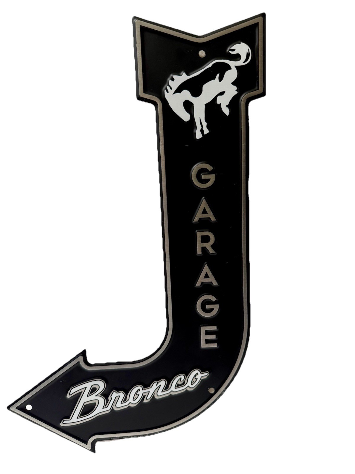 Ford Bronco Garage Sign Metal Arrow Vintage Style Wall Decor Tools Gas Oil