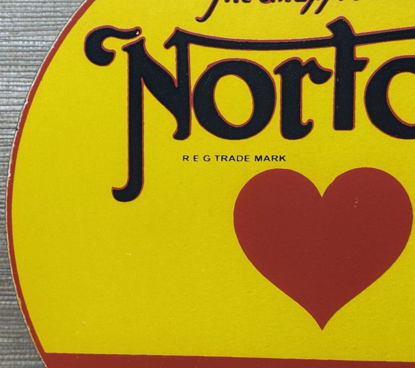 VINTAGE NORTON MOTORCYCLES PORCELAIN SIGN GENERAL MOTORS DEALERSHIP GAS OIL