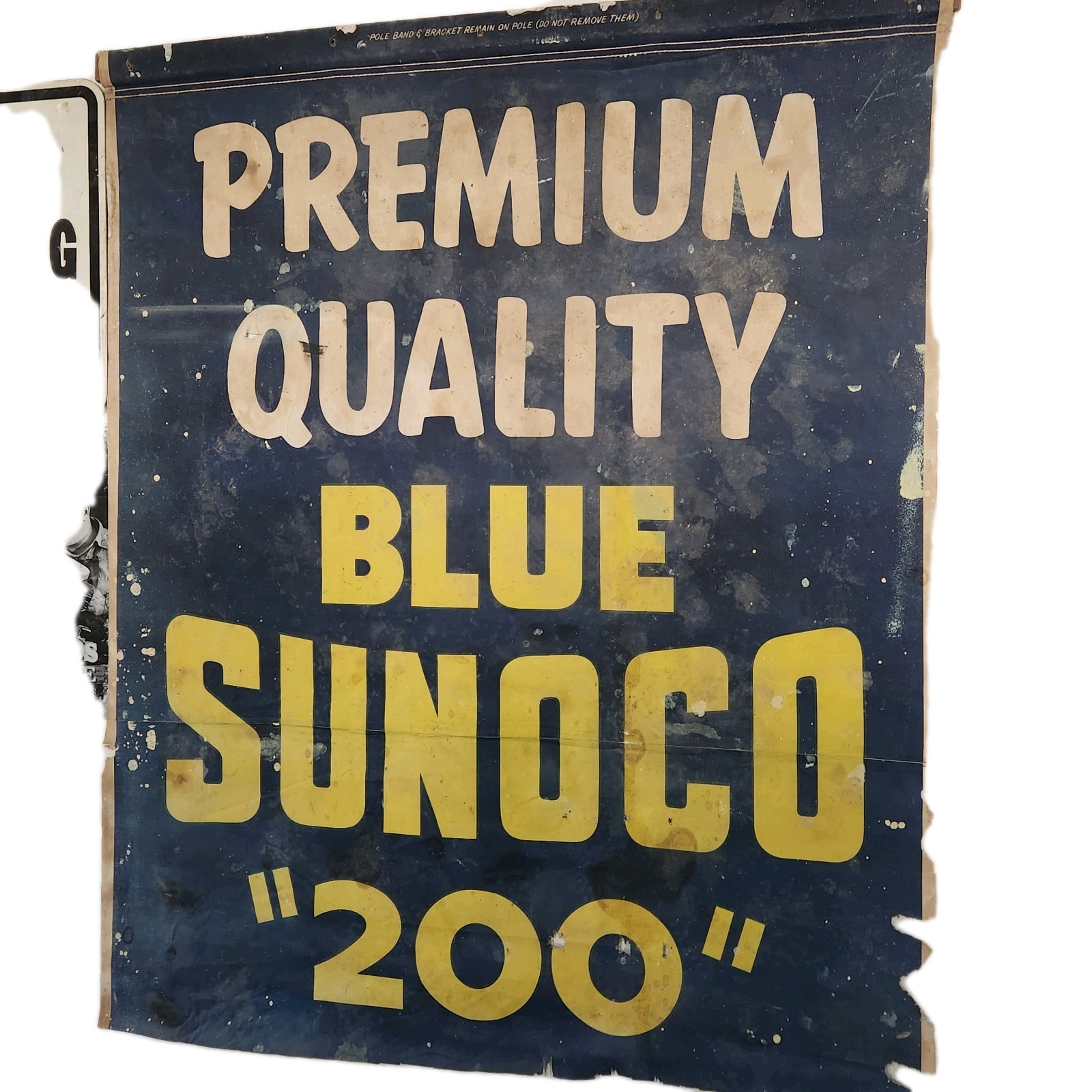 Rare Old Sign Banner Oil Fuel Sunoco Vintage Advertising Canvas Paper Signs