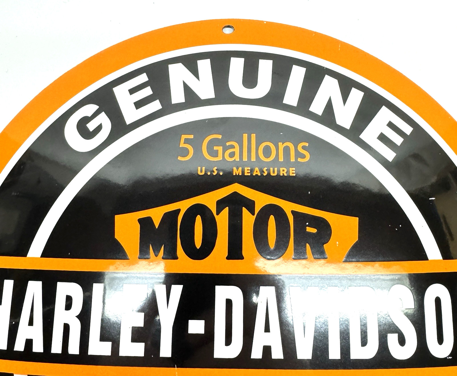 Harley Davidson – Vintage Porcelain Sign – Sales Service Motorcycle – Convex