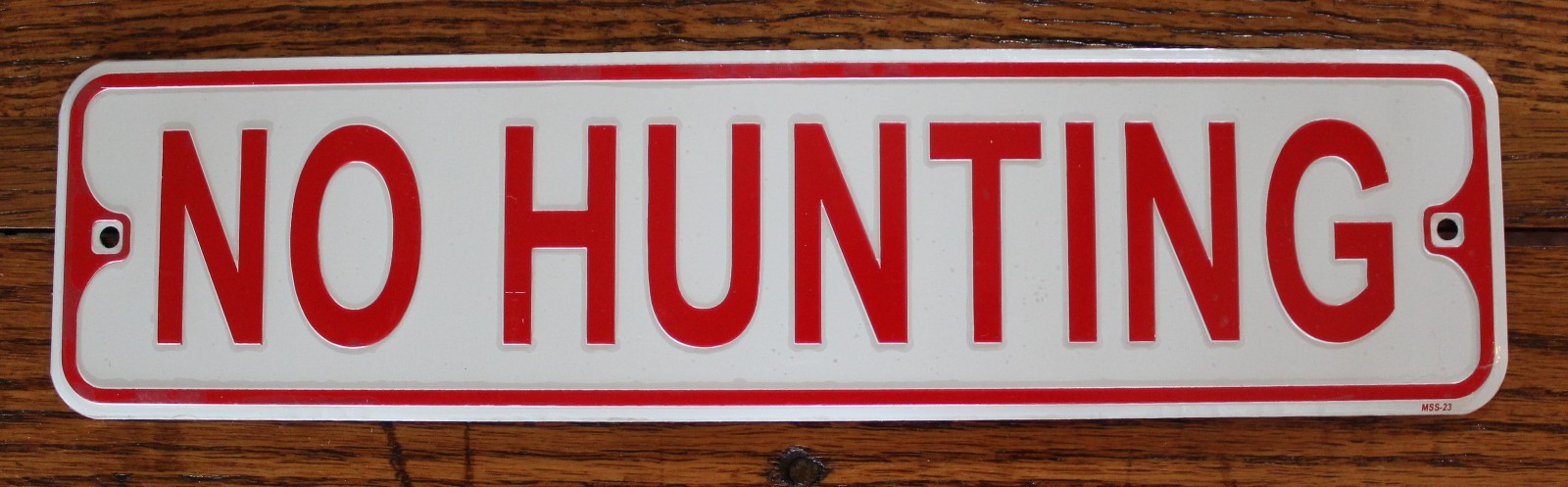 Metal Street Sign Embossed No Hunting Door Room Kitchen Decor 11.5″ x 3″