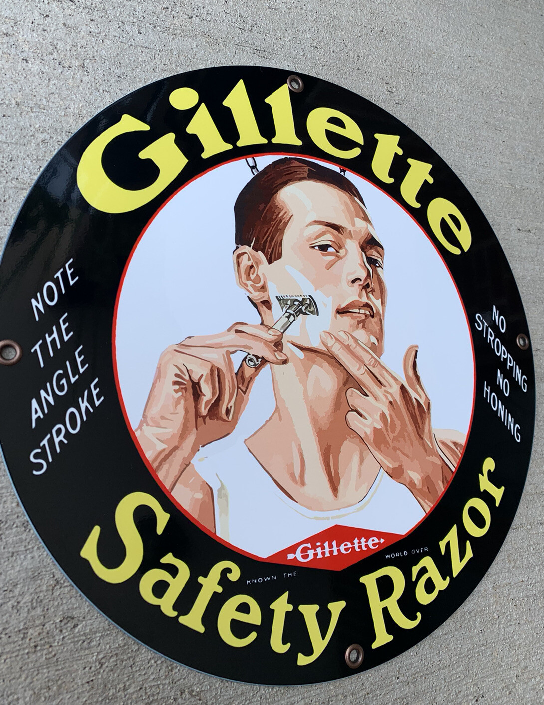Gillette Shaving Safety Razor Vintage Style Heavy Steel Quality Sign