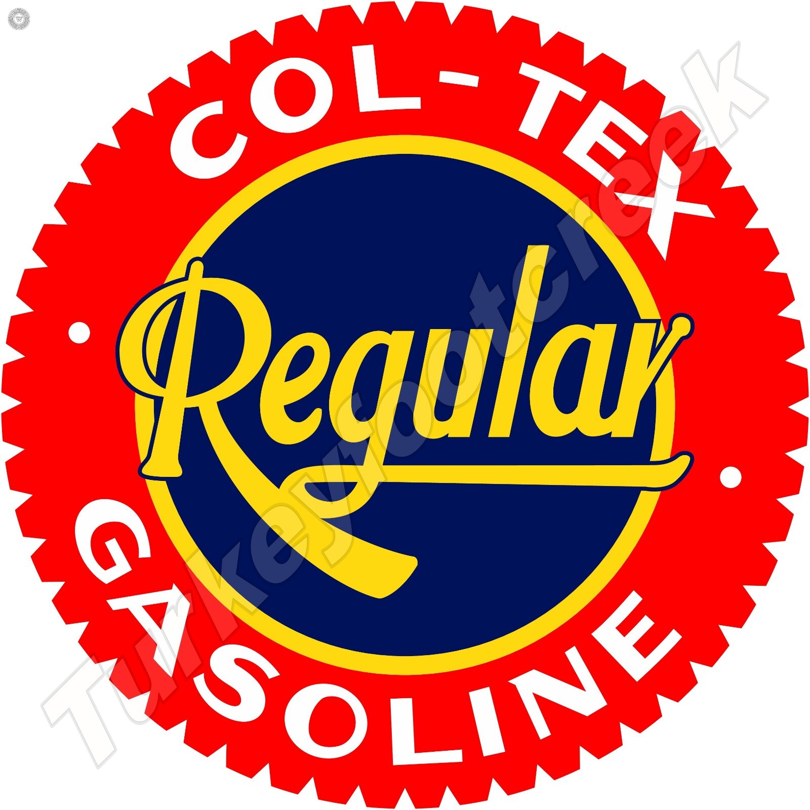 Col-Tex Regular Gasoline 18″ ROUND METAL SIGN