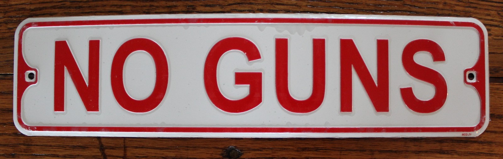 Metal Street Sign Embossed No Guns Door Room Kitchen Decor 11.5″ x 3″