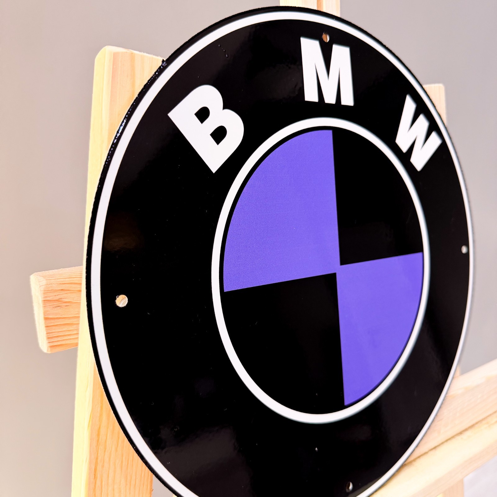 BMW Black Purple Roundel Heavy Metal Sign – Garage Decor – 30 cm (11.8”)