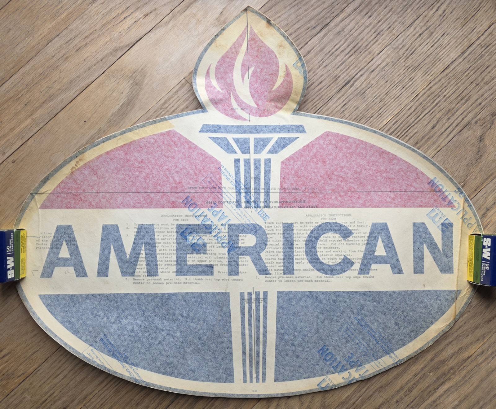 Rare Vintage American Oil Co Large Advertising Sticker Decal Sign 20 x 25