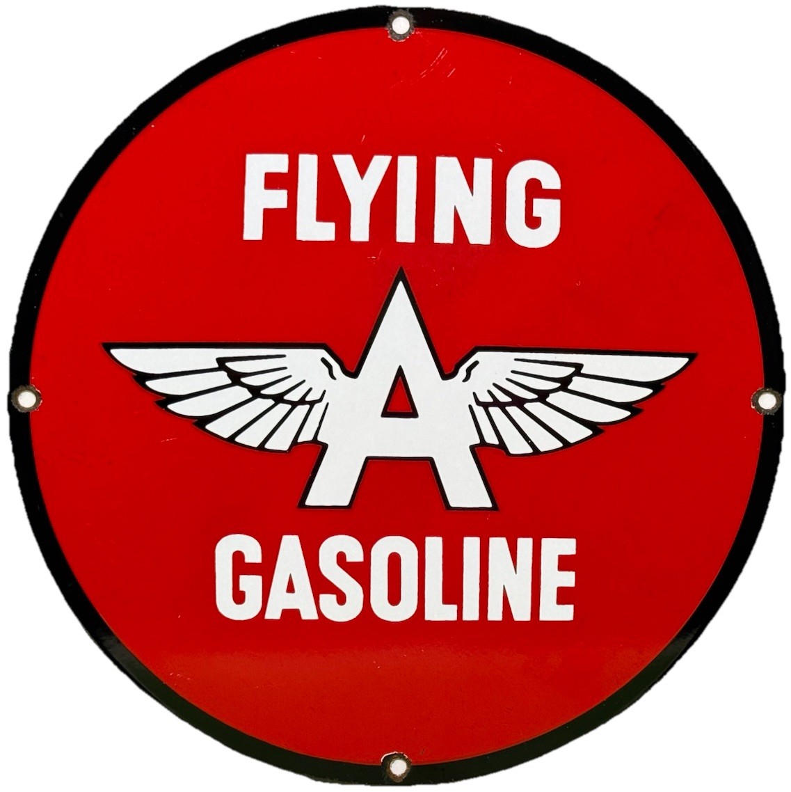 VINTAGE FLYING A GASOLINE PORCELAIN SIGN MOTOR OIL GAS STATION PUMP PLATE SERVIE